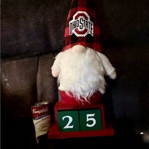 Ohio State Gnome with Countdown Blocks Advent Christmas OSU Buckeye